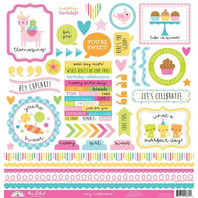 Doodlebug Hey Cupcake - This & That Cardstock Sticker